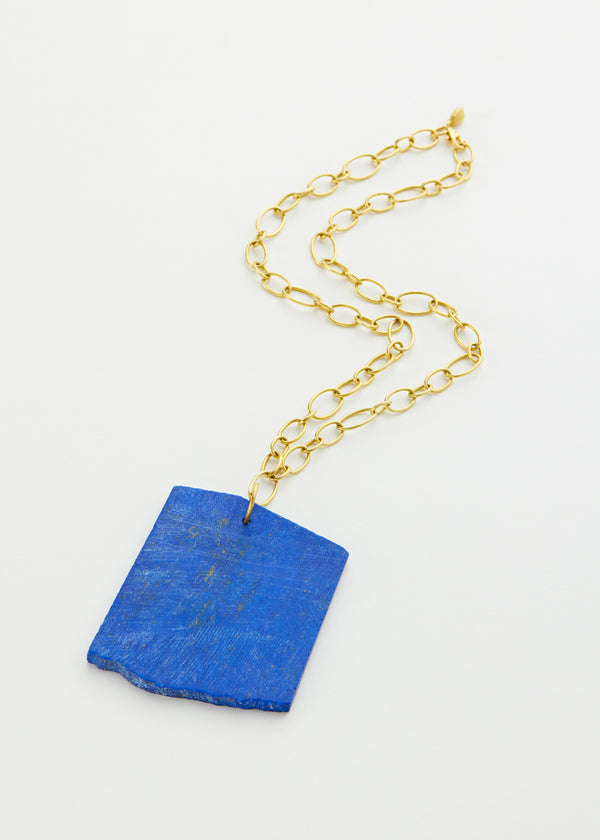 18kt Gold Nila Lapis on Chain Necklace