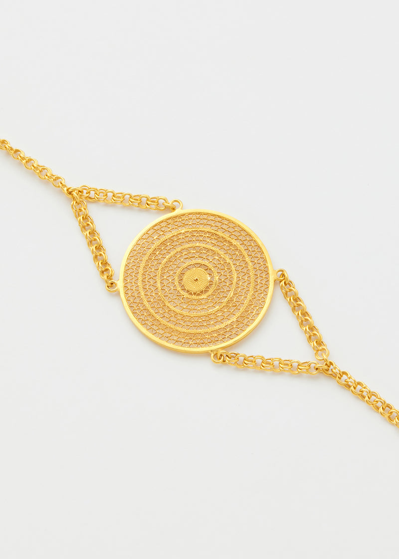 18kt Colombian Gold Single Medium Disk Bracelet