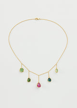 18kt Gold Iris Mixed Tourmaline Necklace