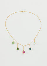 18kt Gold Iris Mixed Tourmaline Necklace