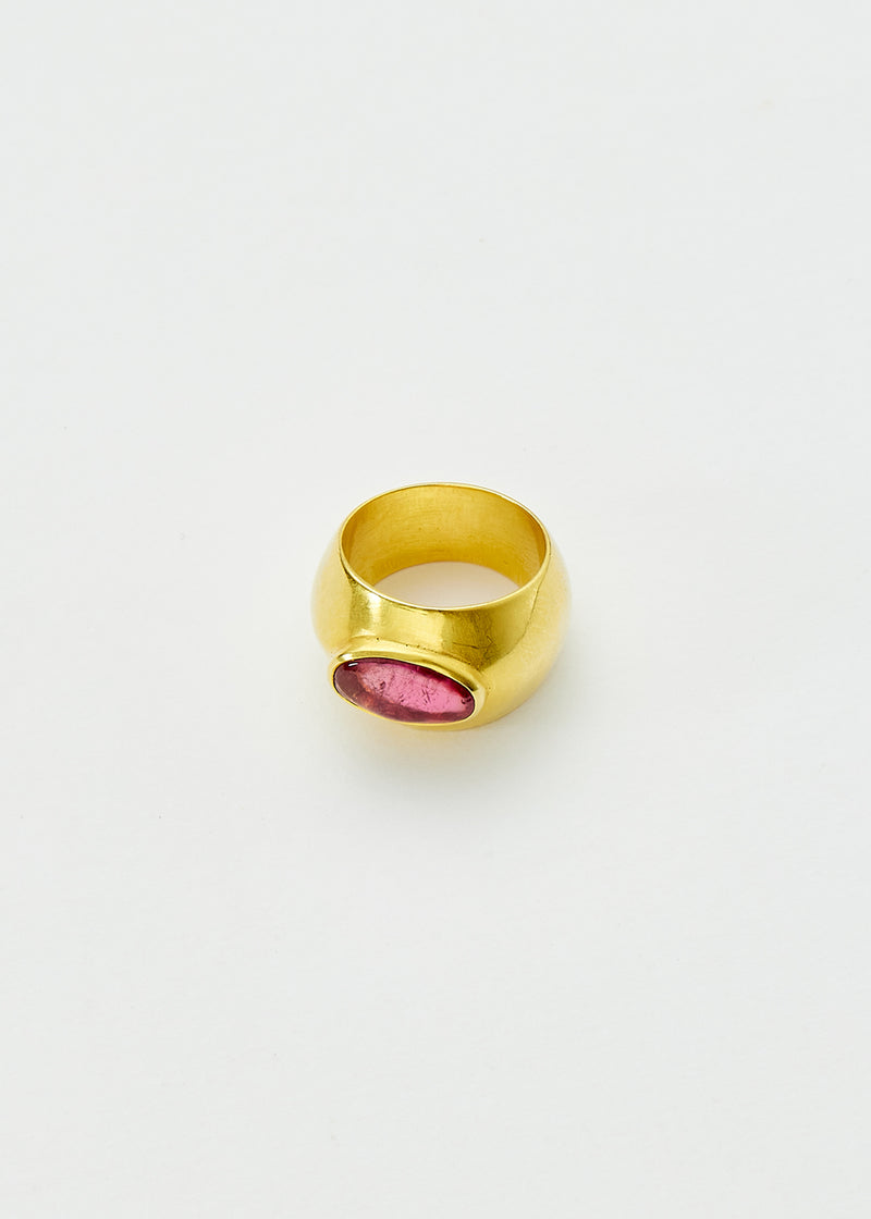 18kt Gold Pink Ibis Pink Tourmaline Band Ring