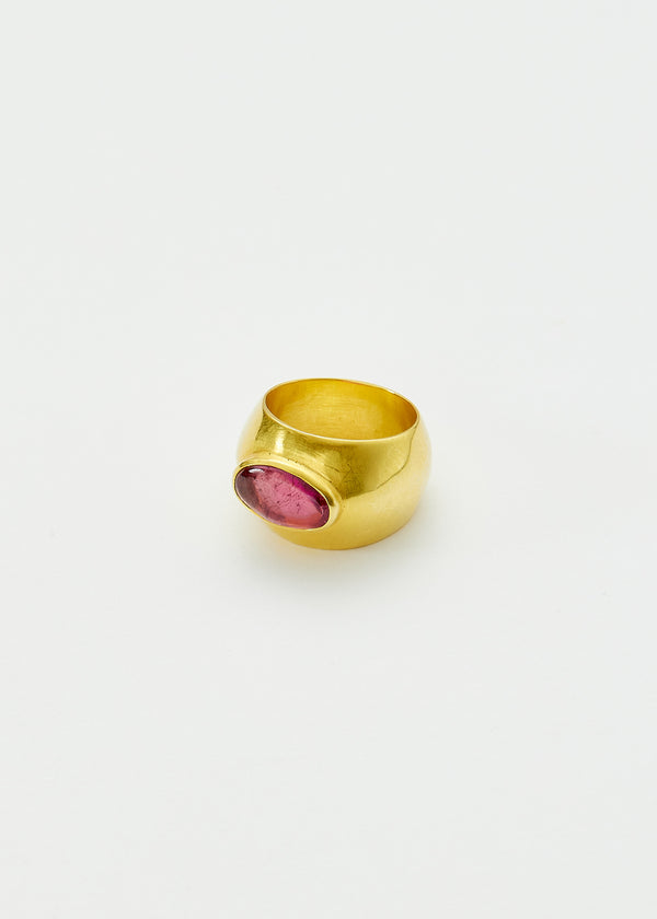 18kt Gold Pink Ibis Pink Tourmaline Band Ring