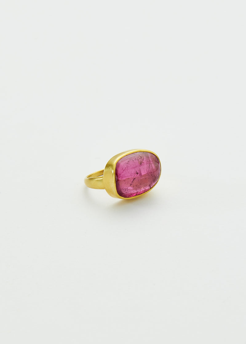 18kt Gold Pink Ibis Pink Tourmaline Greek Ring