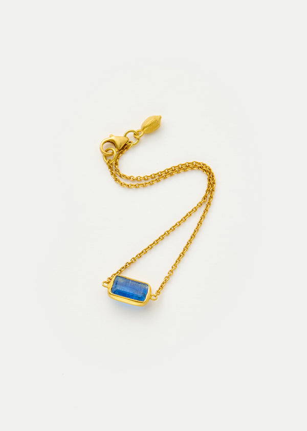 18kt Gold Kyanite Small Single Stone Bracelet