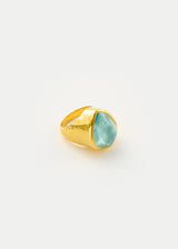 22kt Gold Aquamarine Tibetan Ring