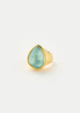 22kt Gold Aquamarine Tibetan Ring