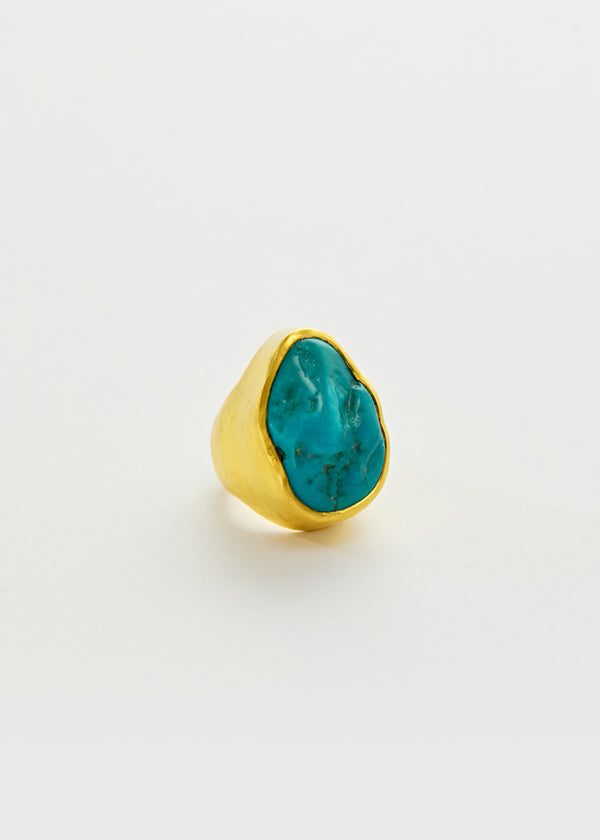 22kt Gold Turquoise Tibetan Ring