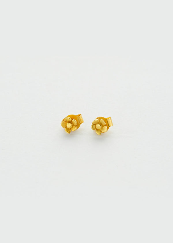 18kt Gold Daisy Flower Studs