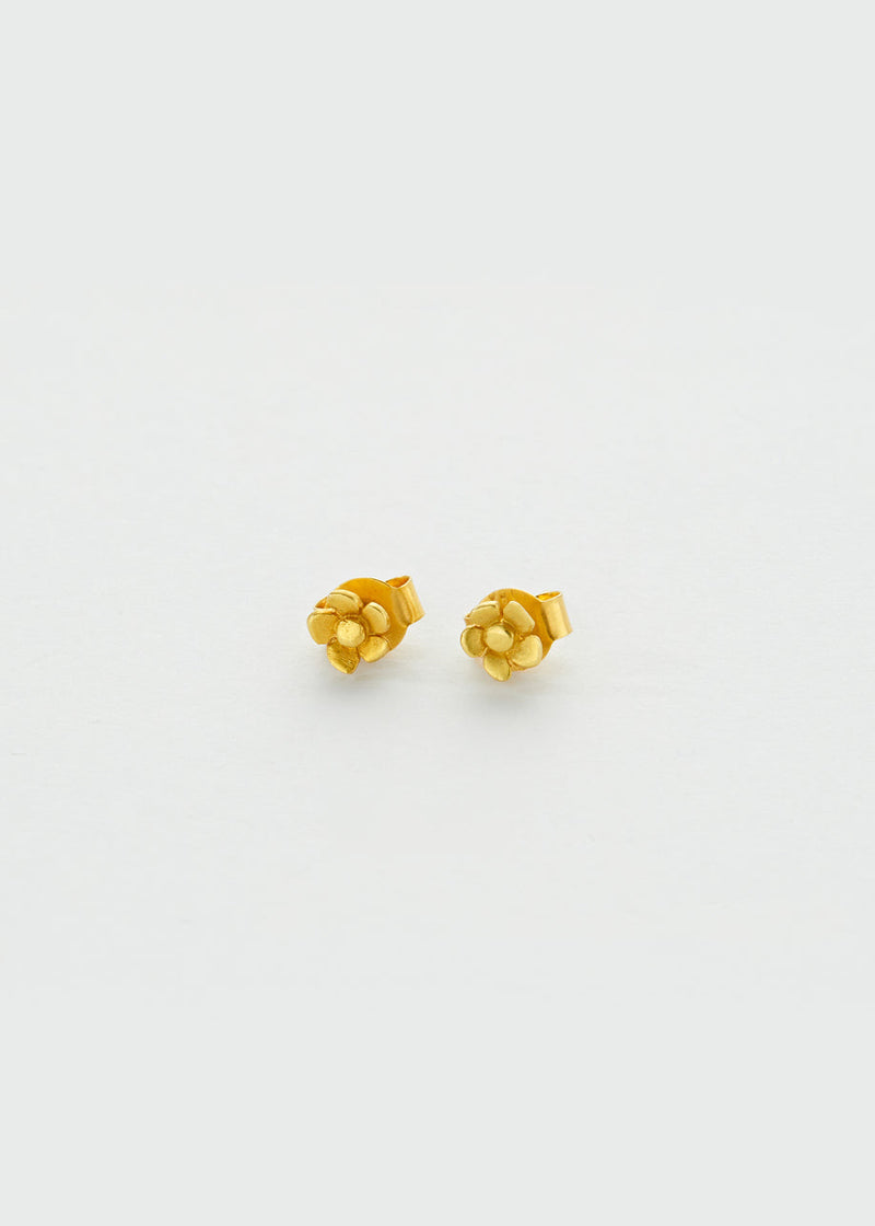 18kt Gold Daisy Flower Studs