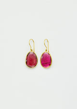 18kt Gold Pink Ibis Pink Tourmaline Single Drop Earrings