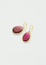 18kt Gold Pink Ibis Pink Tourmaline Single Drop Earrings