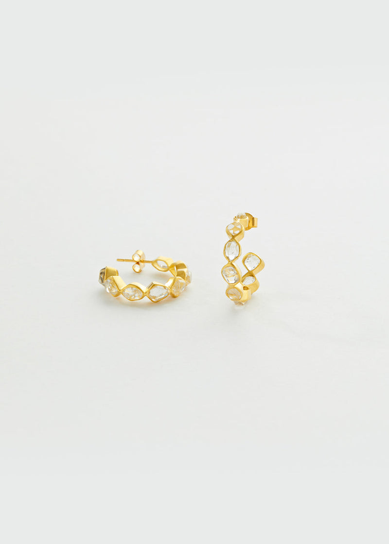 18kt Gold Herkimer Hoops