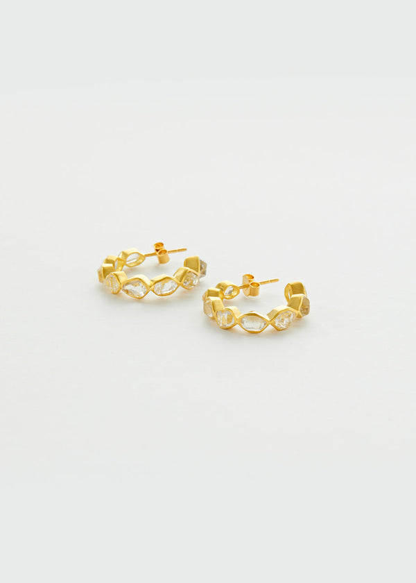 18kt Gold Herkimer Hoops