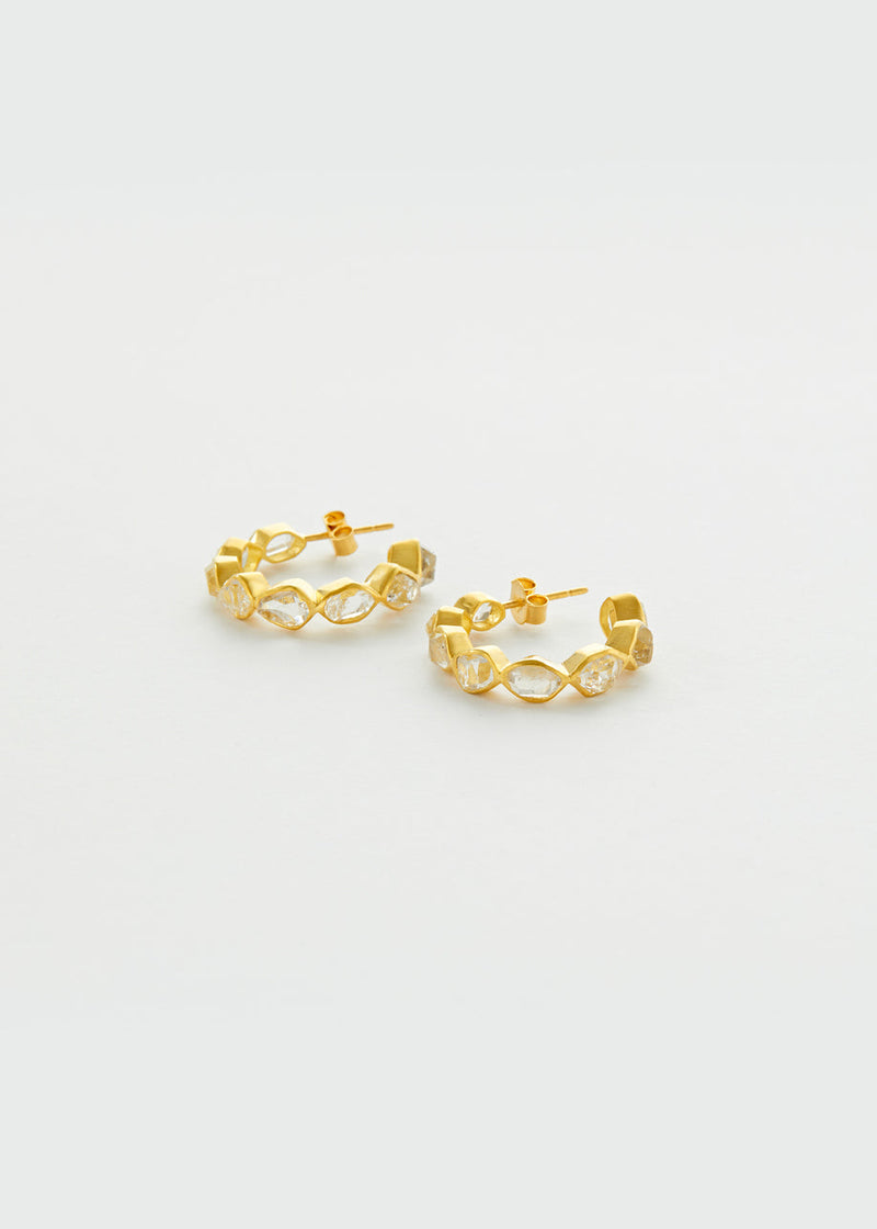 18kt Gold Herkimer Hoops