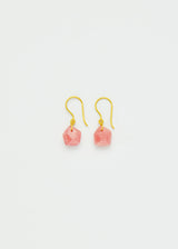 18kt Gold Birds Lament Rhodochrosite Single Drop Earrings