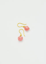 18kt Gold Birds Lament Rhodochrosite Single Drop Earrings