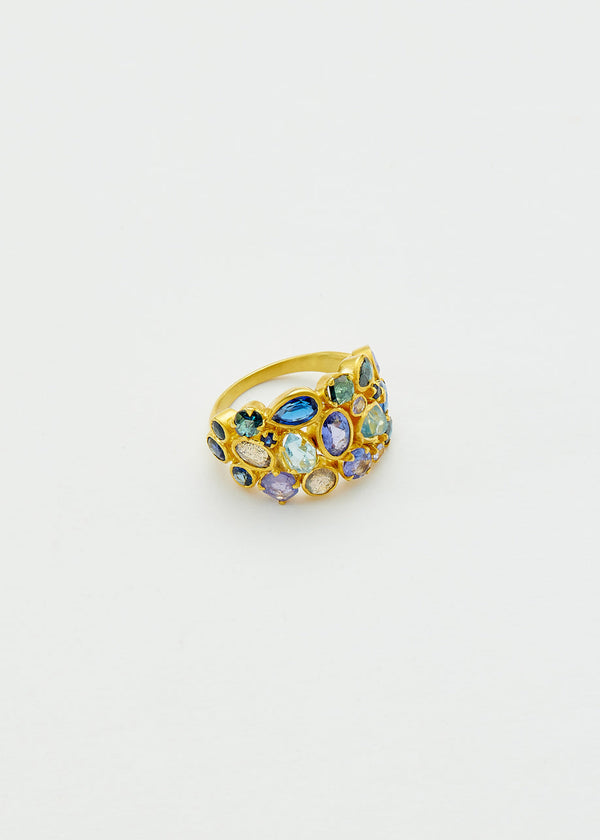 18kt Gold Indigo Medium Cluster Ring