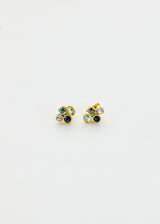 18kt Gold Indigo Cluster Studs