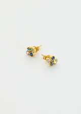 18kt Gold Indigo Cluster Studs