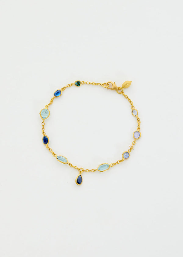 18kt Gold Indigo Mixed Stones Drop Bracelet