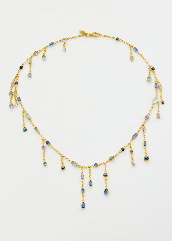 18kt Gold Indigo Drop Fringe Necklace