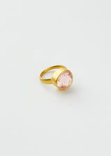 18kt Gold Koh-i-Noor Rose Quartz Greek Ring