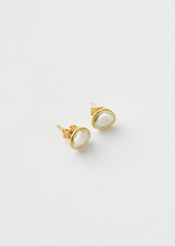 18kt Gold & Silver Chandra Classic Studs