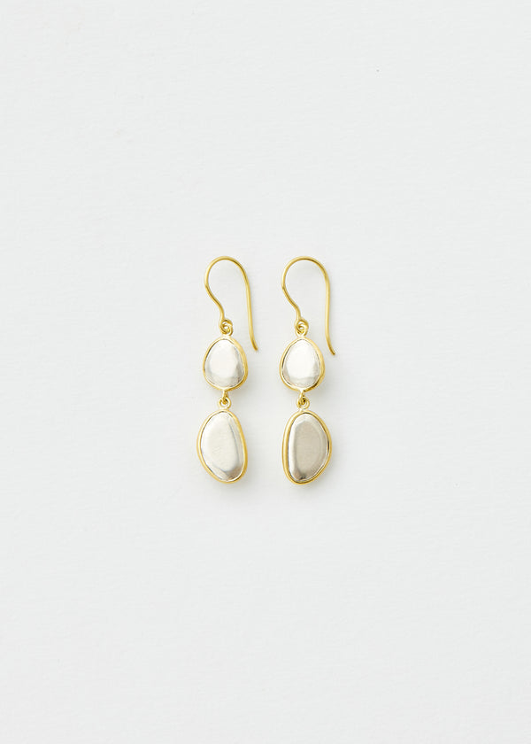 18kt Gold & Silver Chandra Double Drop Earrings