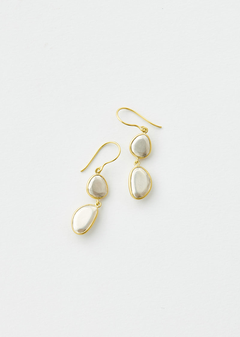 18kt Gold & Silver Chandra Double Drop Earrings