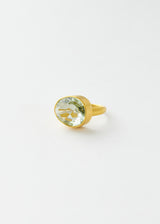 18kt Gold Green Amethyst Greek Ring