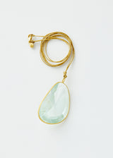 18kt Gold  Koh-i-Noor Aquamarine Amulet on Cord