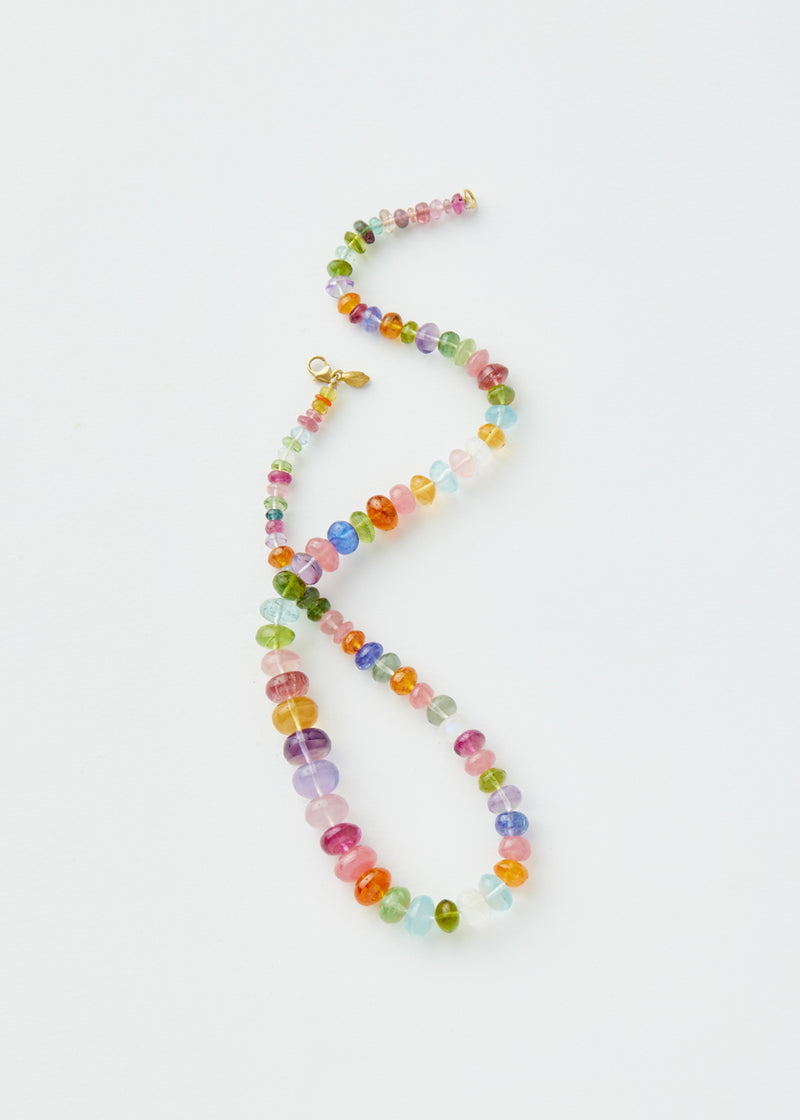 18kt Gold Hanabi Mixed Stones Beaded Necklace