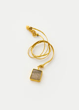 18kt Gold Labradorite Pendant on Cord