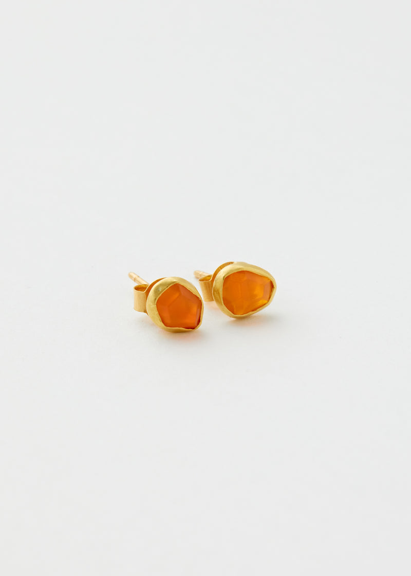 18kt Gold A New Day Fire Opal Classic Studs
