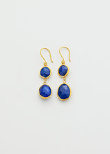 18kt Gold Vermeil PSTM Afghanistan Lapis Sheela Double Drop Earrings