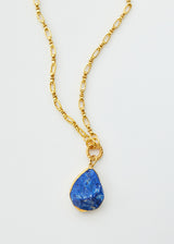 18kt Gold Vermeil PSTM Afghanistan Munaza Lapis Pendant on Chain