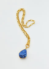 18kt Gold Vermeil PSTM Afghanistan Munaza Lapis Pendant on Chain