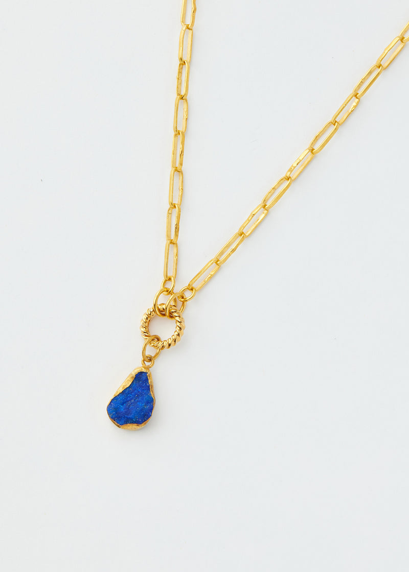 18kt Gold Vermeil PSTM Afghanistan Lapis Hamsa Pendant