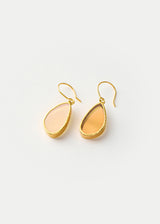 18kt Gold Vermeil PSTM Afghanistan Pink Glass Single Drop Earrings