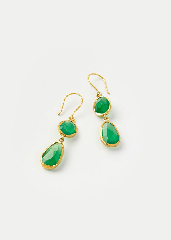 18kt Gold Vermeil PSTM Afghanistan Barekzai Maryam Double Drop Earrings