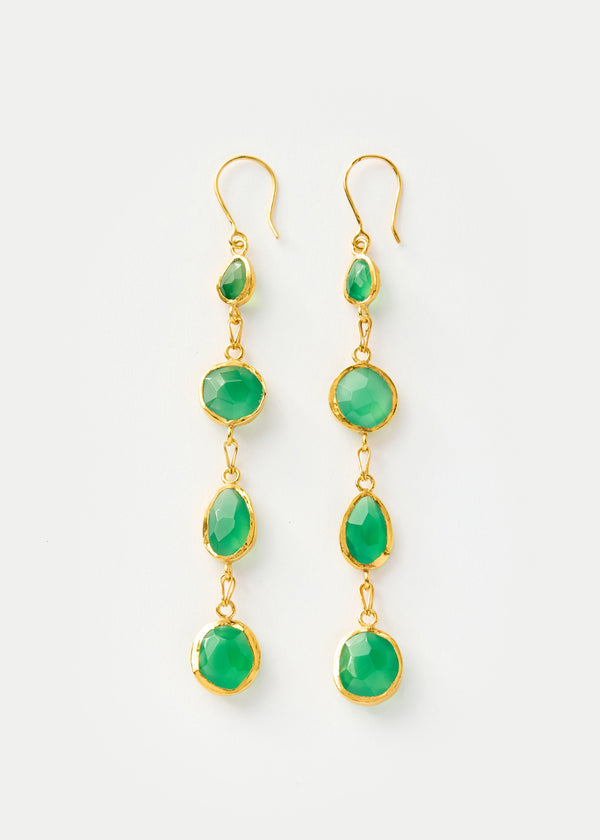 18kt Gold Vermeil PSTM Afghanistan Barekzai Maryam Four Drop Earrings