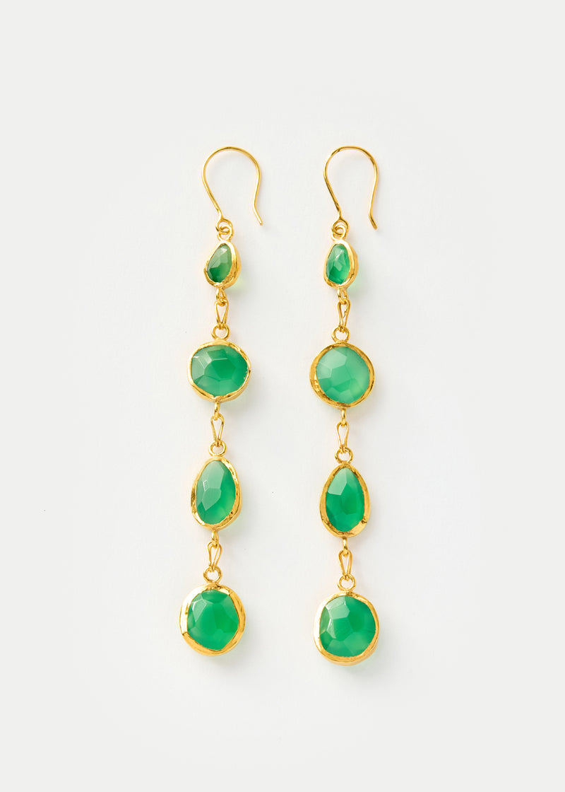 18kt Gold Vermeil PSTM Afghanistan Barekzai Maryam Four Drop Earrings