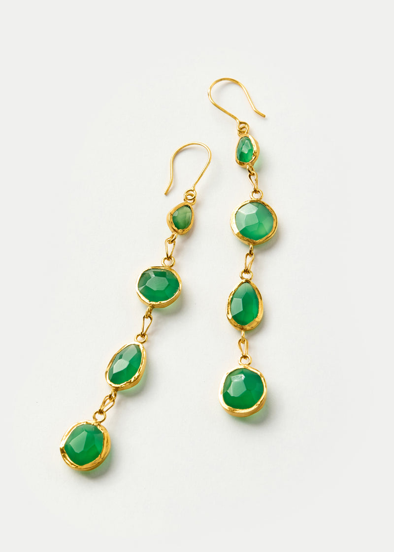 18kt Gold Vermeil PSTM Afghanistan Barekzai Maryam Four Drop Earrings