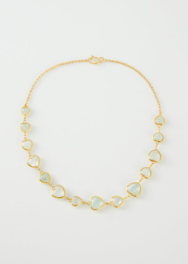 18kt Gold Vermeil Aquamarine Arafaat Single Line Necklace