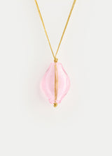 Azaz Pink Glass Diamond Bead on Cord