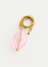 Azaz Pink Glass Diamond Bead on Cord