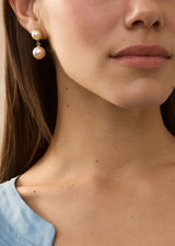 18kt Gold PSTM Myanmar Moonlight Double Drop Pearl Earrings