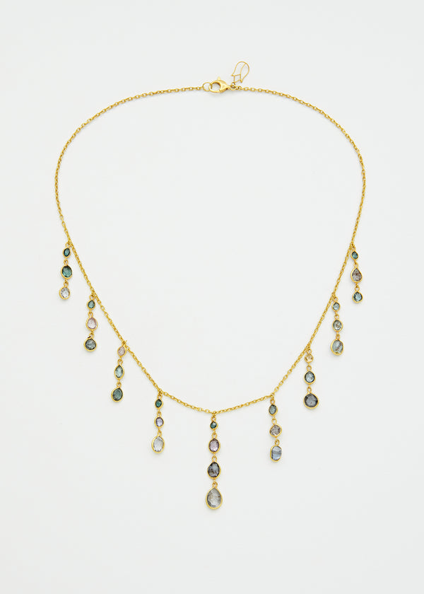 18kt Gold PSTM Myanmar Grey Spinel Necklace