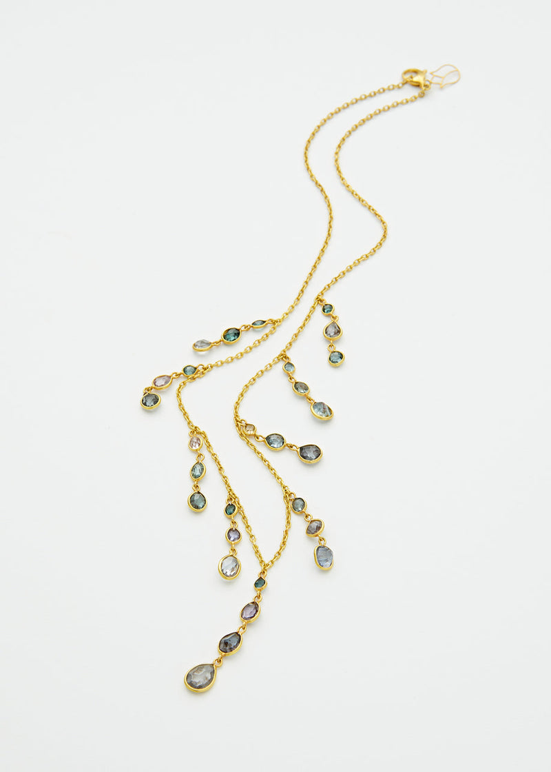 18kt Gold PSTM Myanmar Grey Spinel Necklace