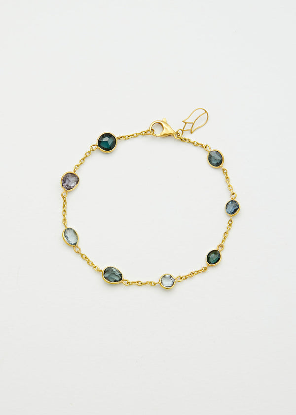 18kt Gold PSTM Myanmar Grey Spinel Bracelet